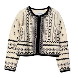 Mango Cream and Black Patterned Blazer